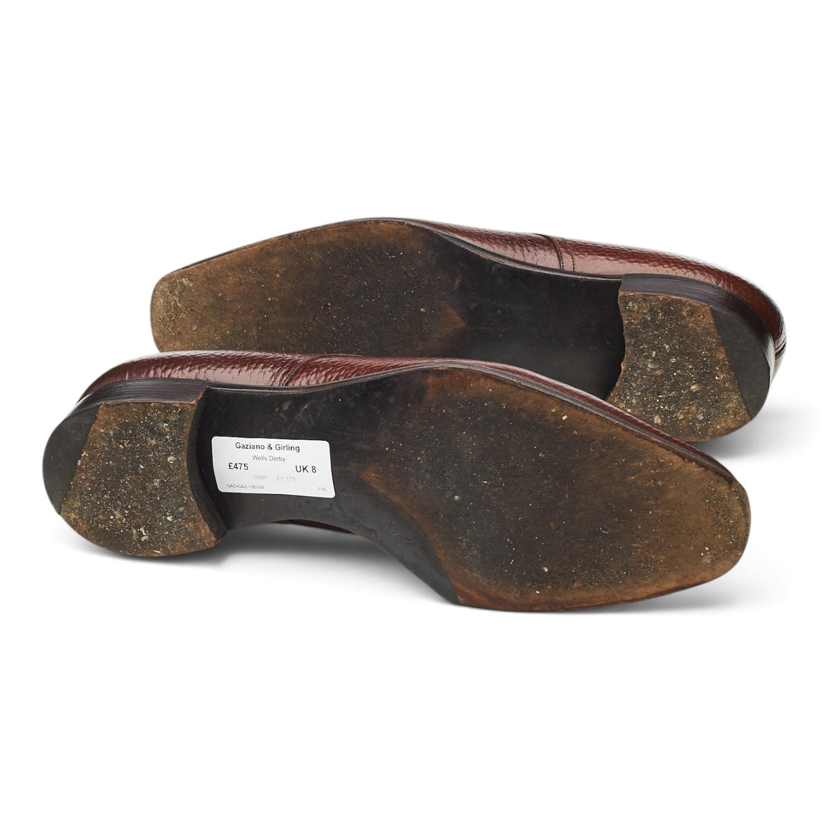 'Wells' Brown Leather Derby UK 8 E