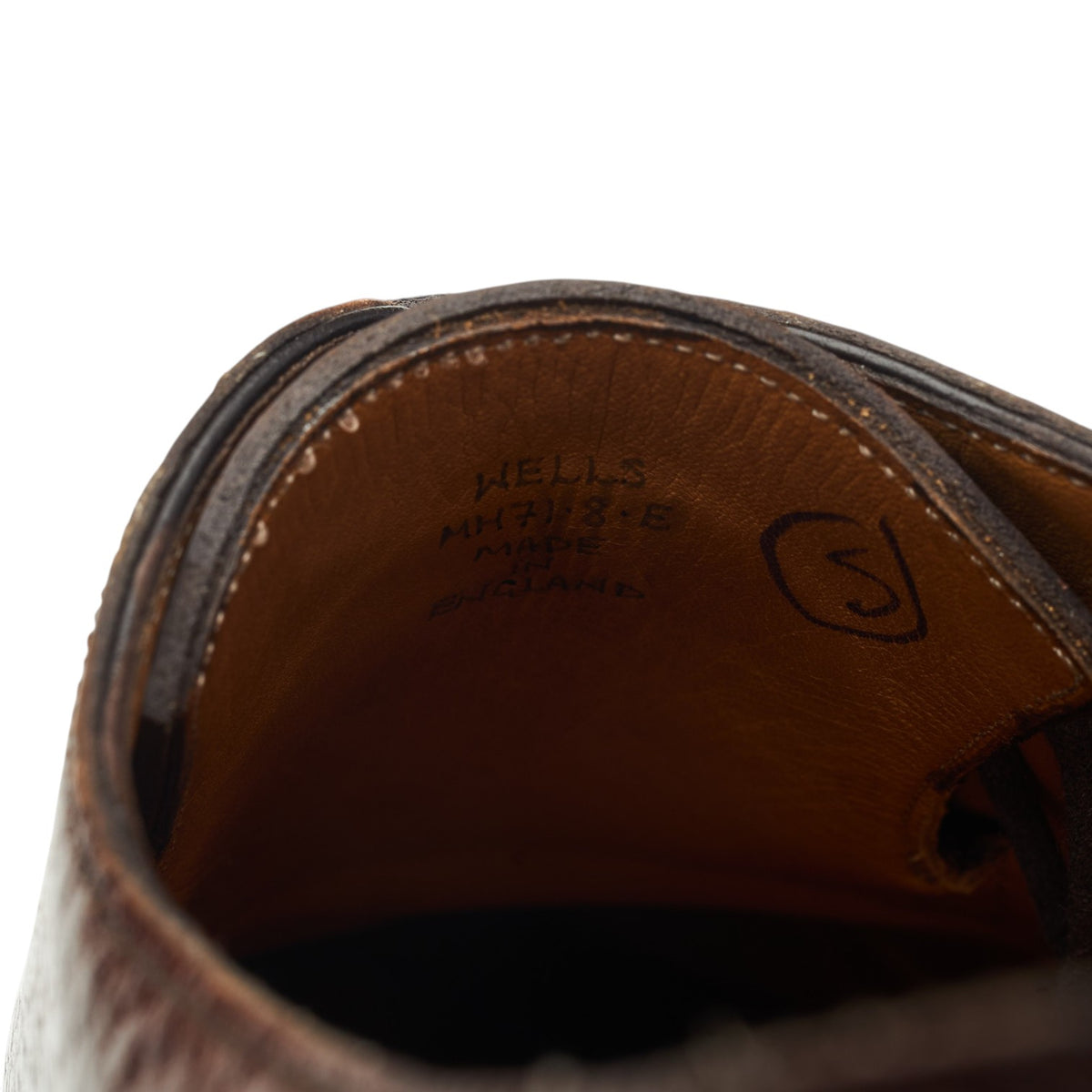 'Wells' Brown Leather Derby UK 8 E