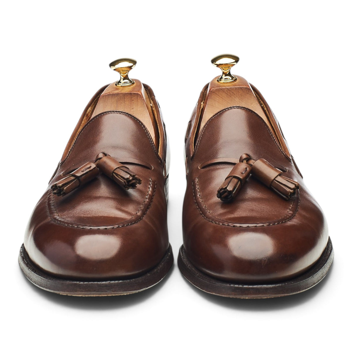 'Cavendish 2' Dark Brown Leather Tassel Loafers UK 10 E