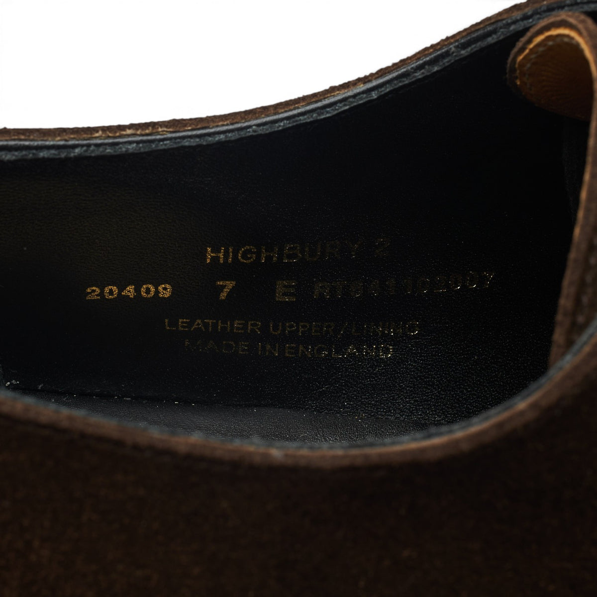 'Highbury 2 007' Dark Brown Suede Derby UK 7 E