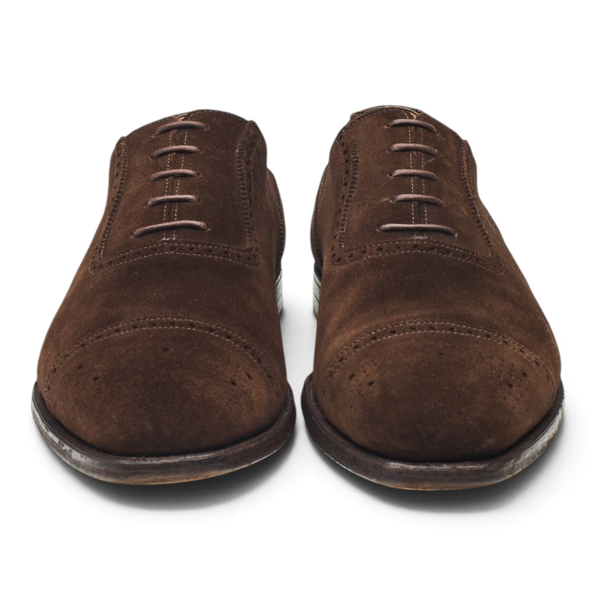 'Adam' Dark Brown Suede Oxford Brogues UK 10 E