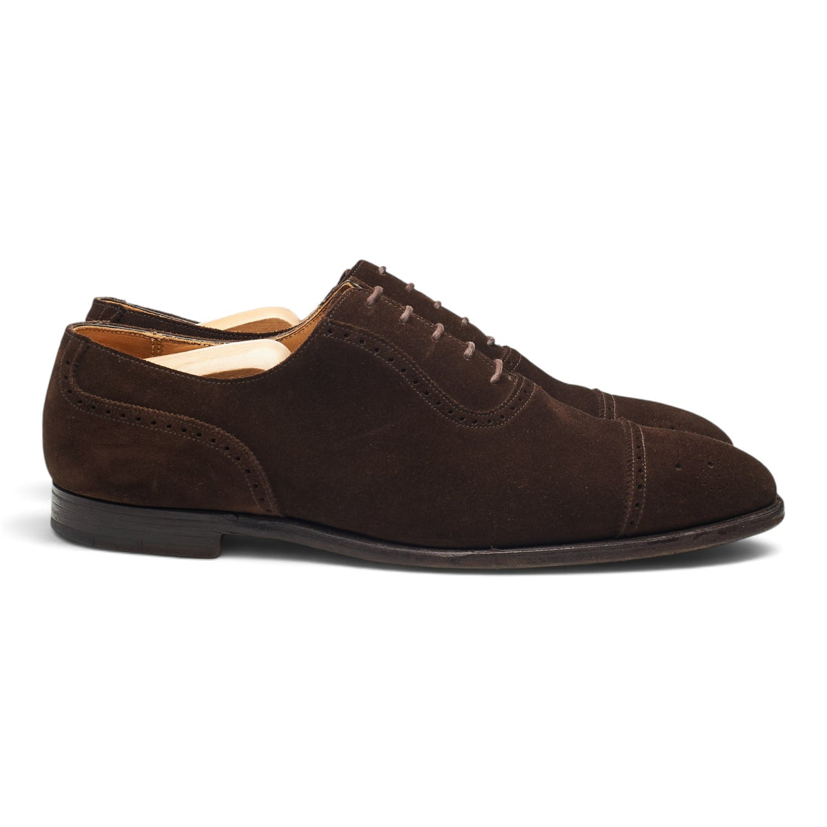 'Adam' Dark Brown Suede Oxford Brogues UK 10 E
