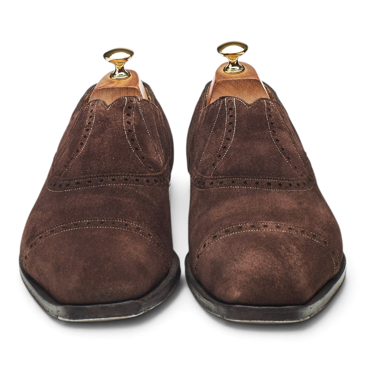 'Chelsea' Dark Brown Suede Lazyman Slip On Brogues UK 10 E