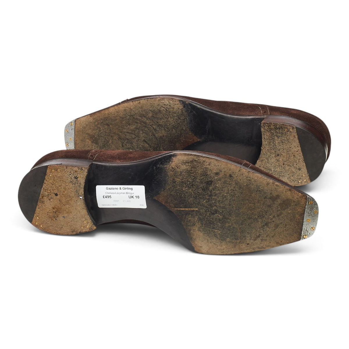 'Chelsea' Dark Brown Suede Lazyman Slip On Brogues UK 10 E