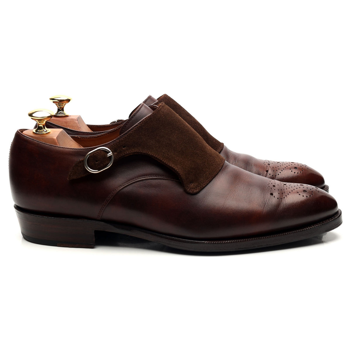 &#39;Corliss&#39; Brown Museum Leather Monk Strap UK 9 E