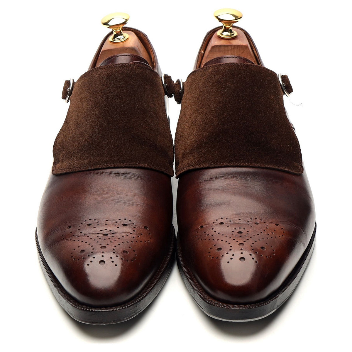 &#39;Corliss&#39; Brown Museum Leather Monk Strap UK 9 E