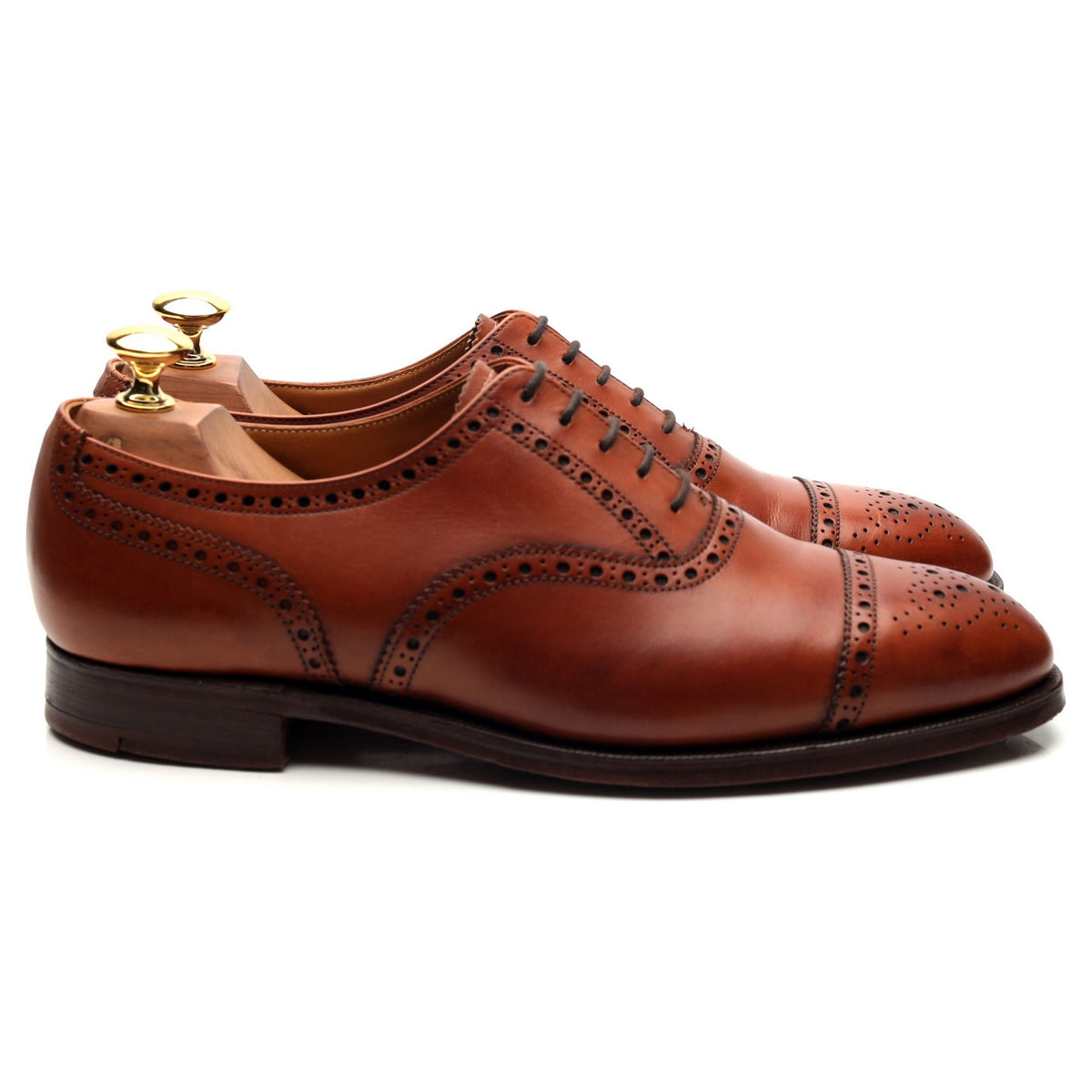 &#39;Westminster&#39; Tan Brown Leather Oxford Brogues UK 6.5 E