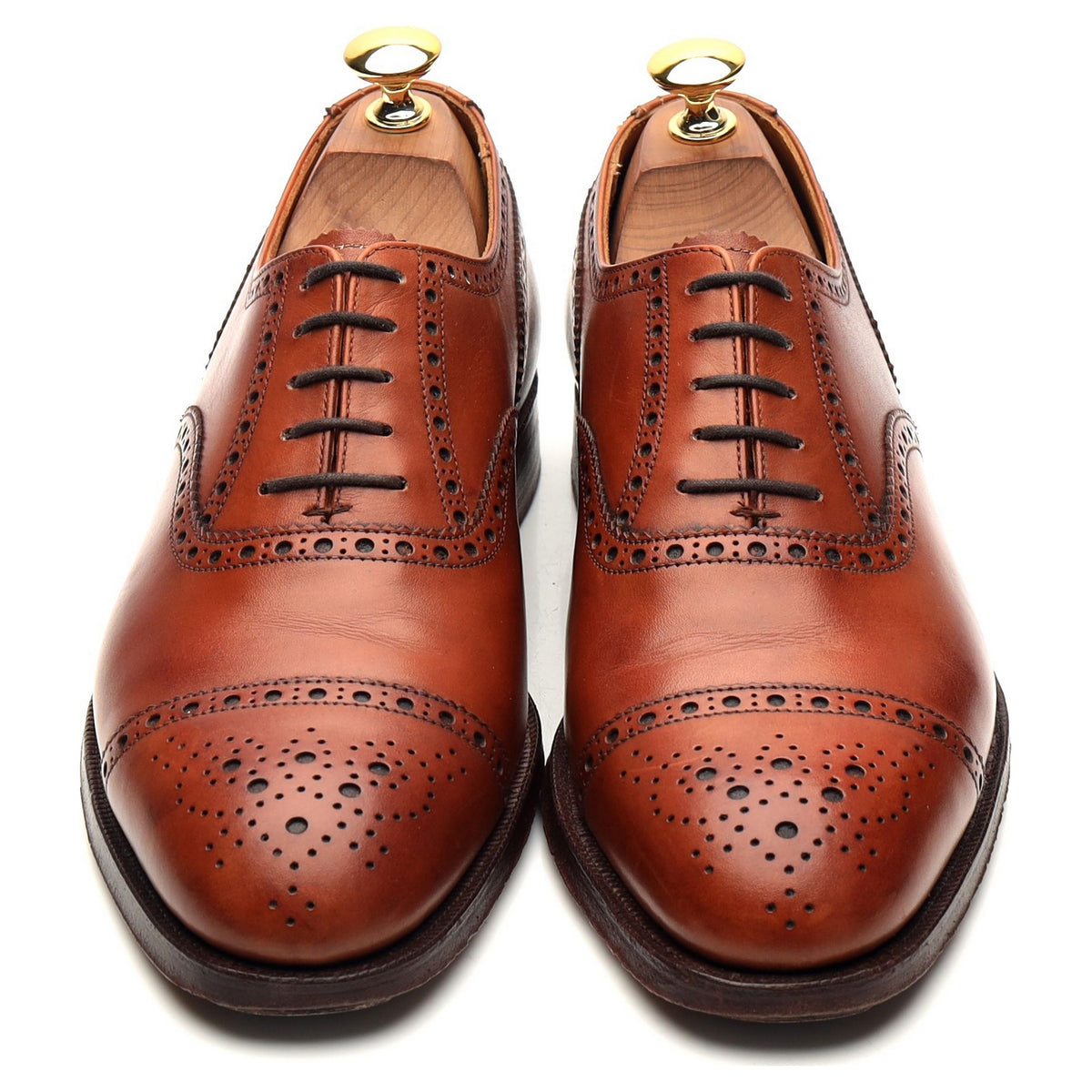 &#39;Westminster&#39; Tan Brown Leather Oxford Brogues UK 6.5 E