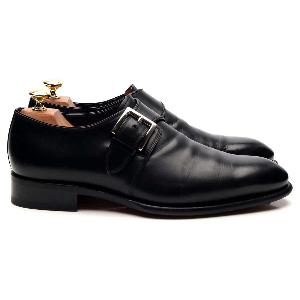 Black Leather Monk Strap UK 7 F