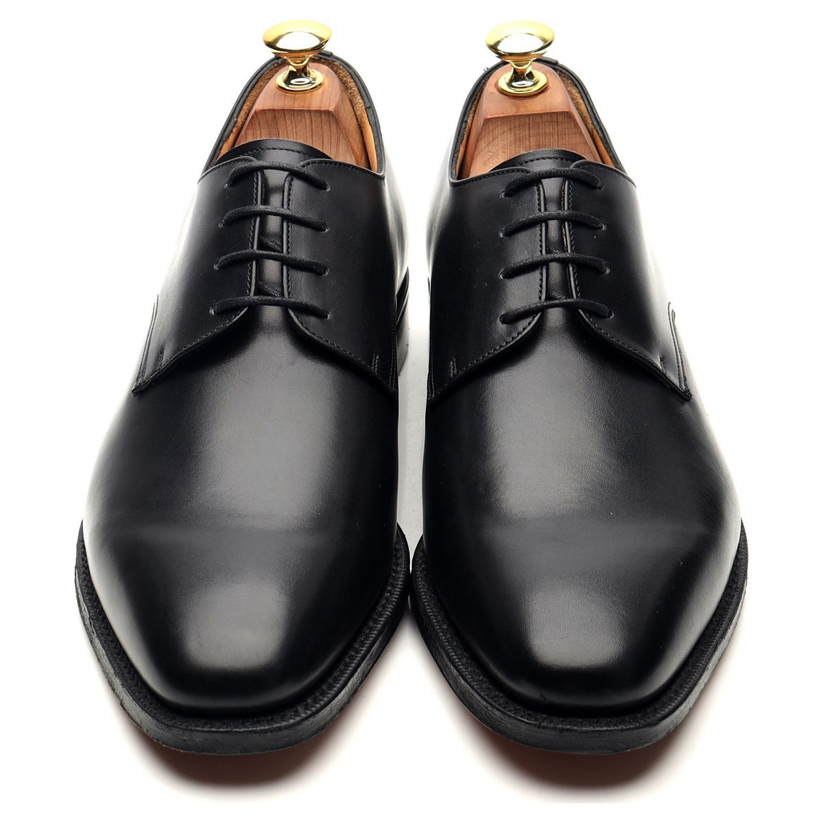 &#39;Coram&#39; Black Leather Derby UK 7.5 F