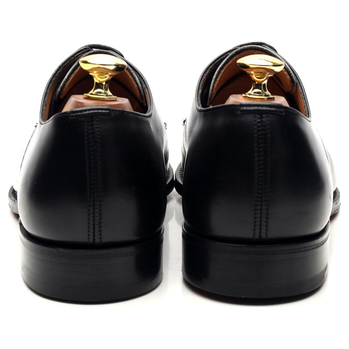 &#39;Coram&#39; Black Leather Derby UK 7.5 F