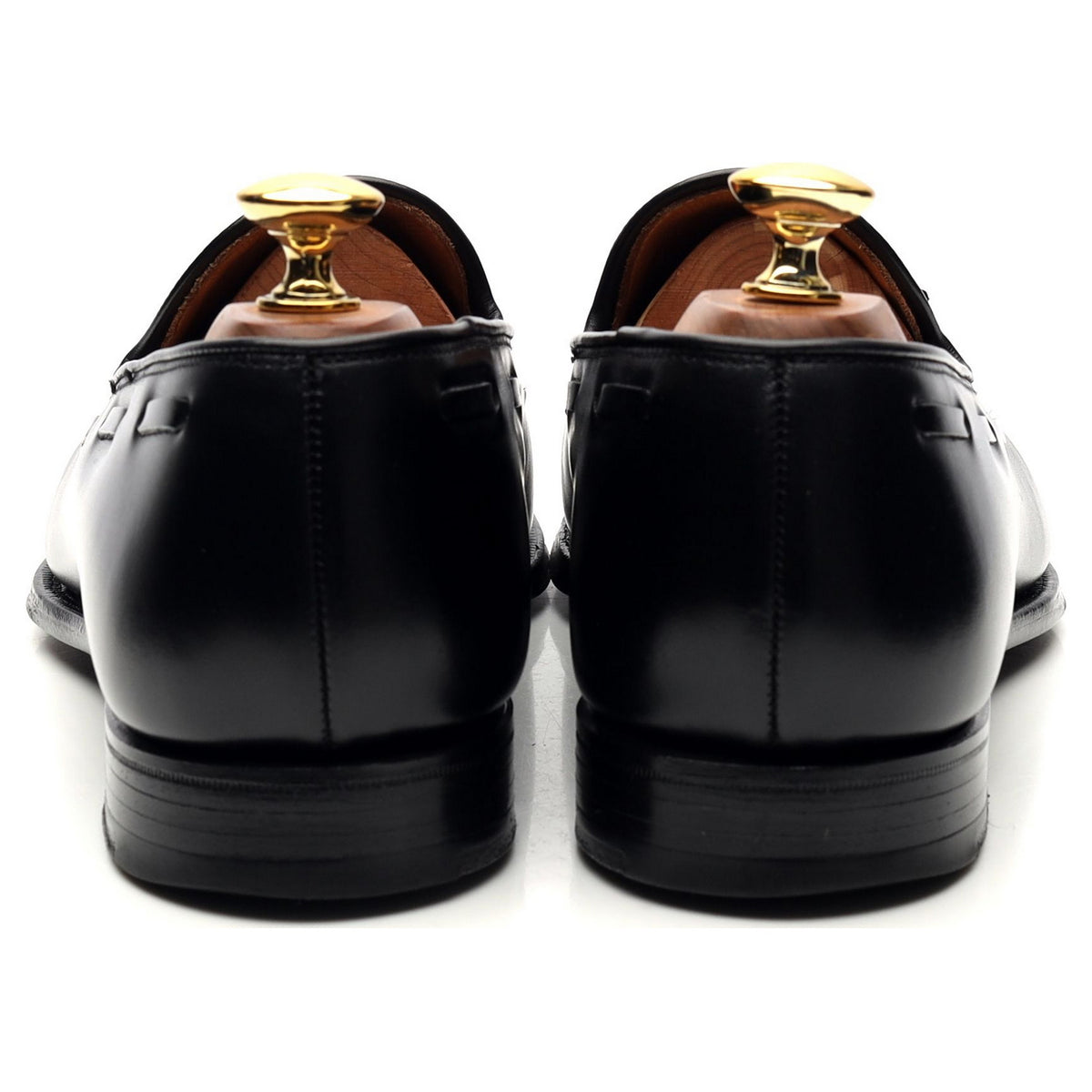 &#39;Vincent&#39; Black Leather Tassel Loafers UK 6 E