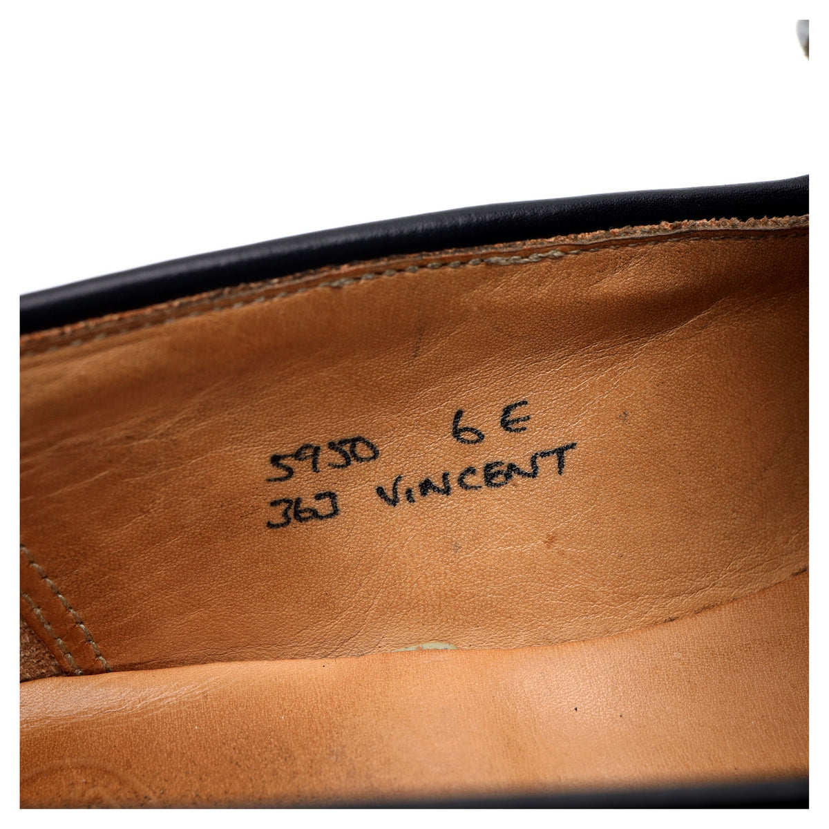 &#39;Vincent&#39; Black Leather Tassel Loafers UK 6 E