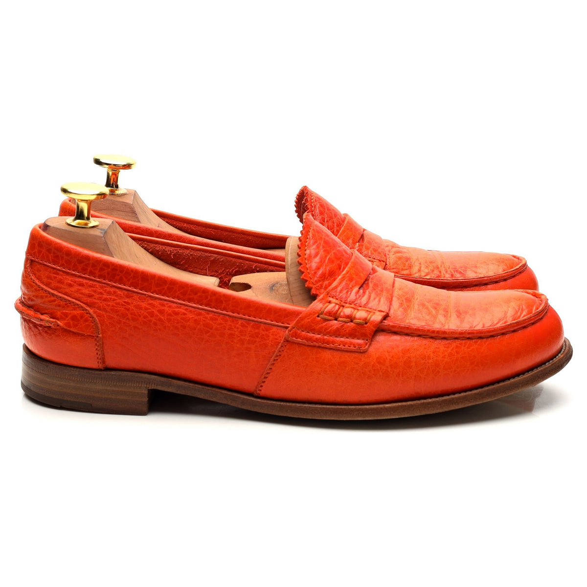 Women&#39;s &#39;Sally 2&#39; Orange Leather Loafers UK 4.5 EU 37.5