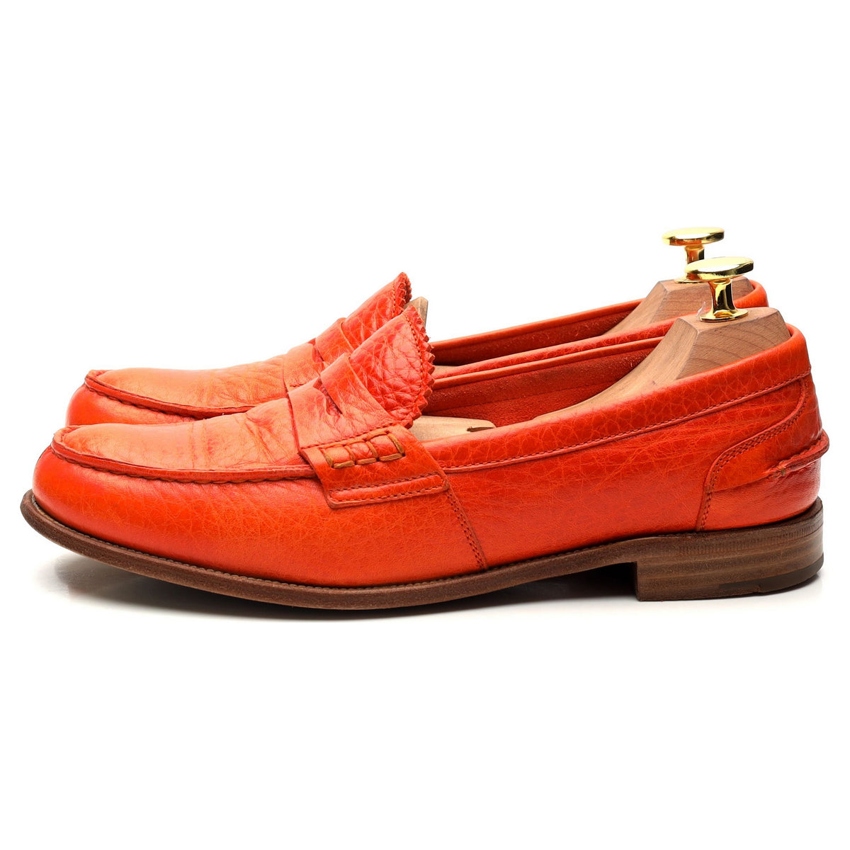 Women&#39;s &#39;Sally 2&#39; Orange Leather Loafers UK 4.5 EU 37.5