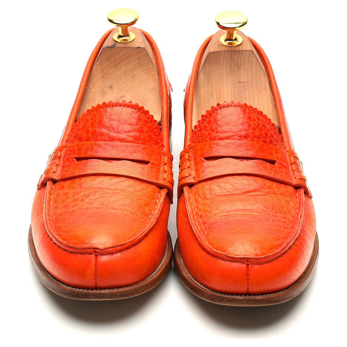 Women&#39;s &#39;Sally 2&#39; Orange Leather Loafers UK 4.5 EU 37.5