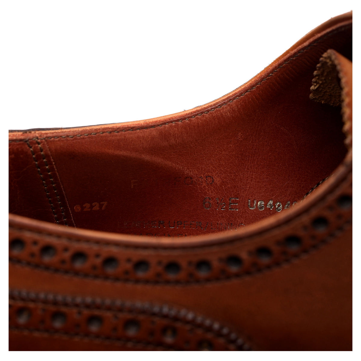 &#39;Fairford&#39; Brown Leather Oxford Brogues UK 6.5 E