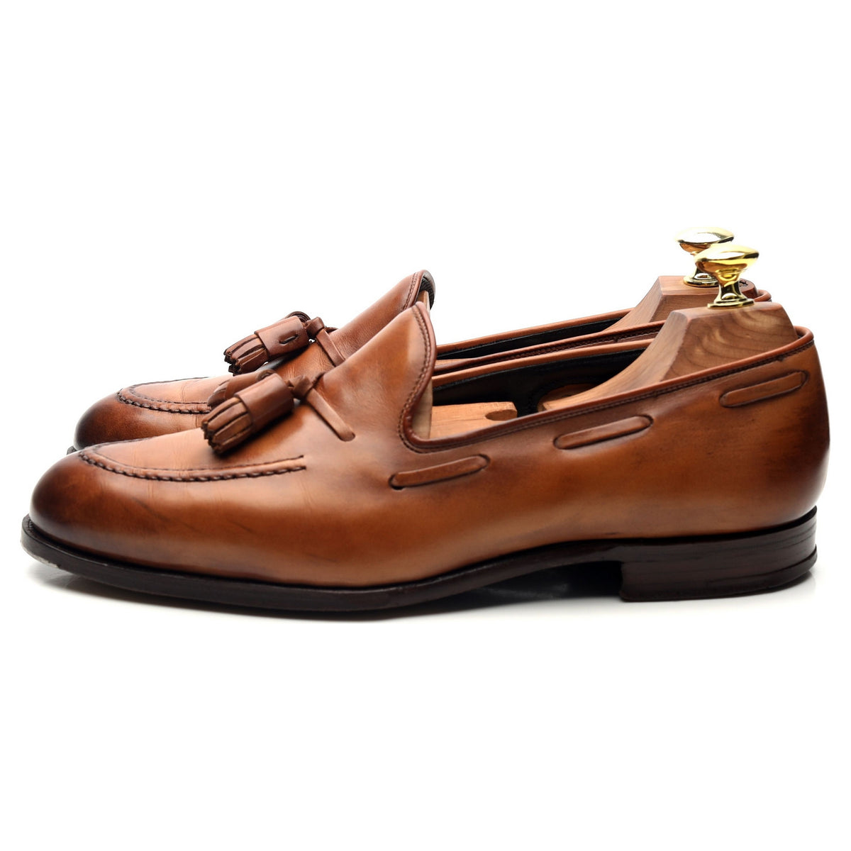 Ltd. Edition &#39;Cavendish 2&#39; Tan Brown Leather Tassel Loafers UK 7.5 E