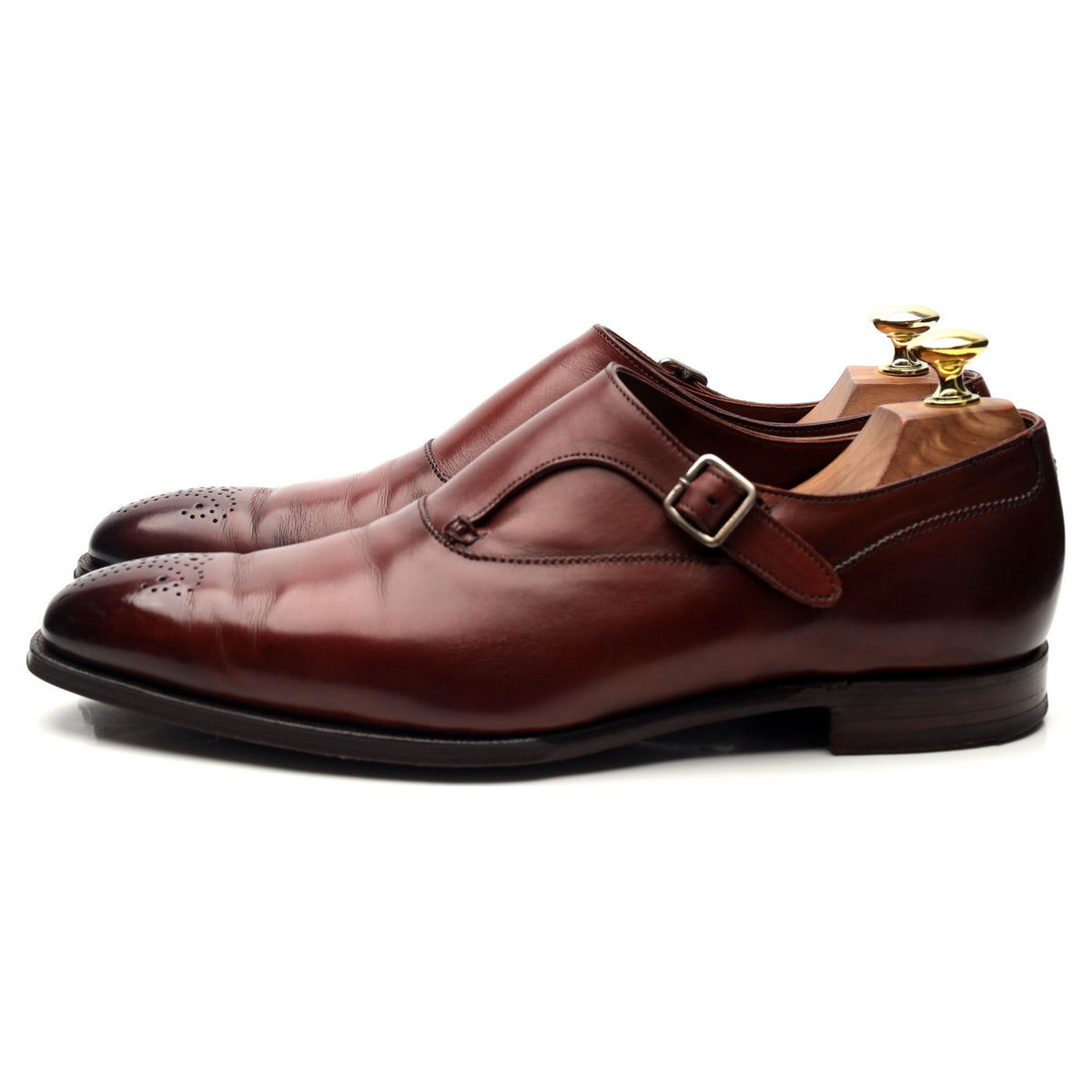 &#39;Winston&#39; Brown Leather Monk Strap UK 7.5 E