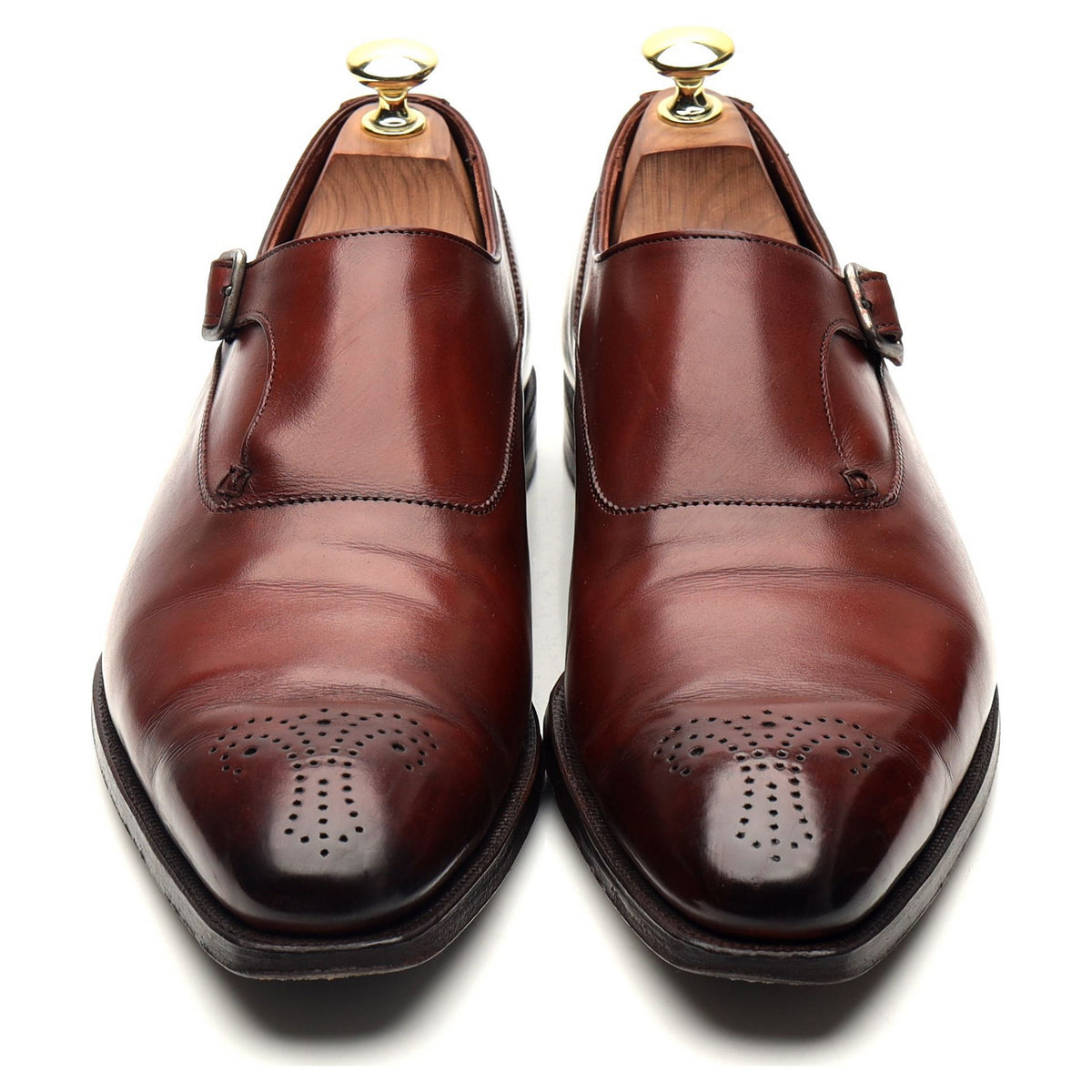 &#39;Winston&#39; Brown Leather Monk Strap UK 7.5 E