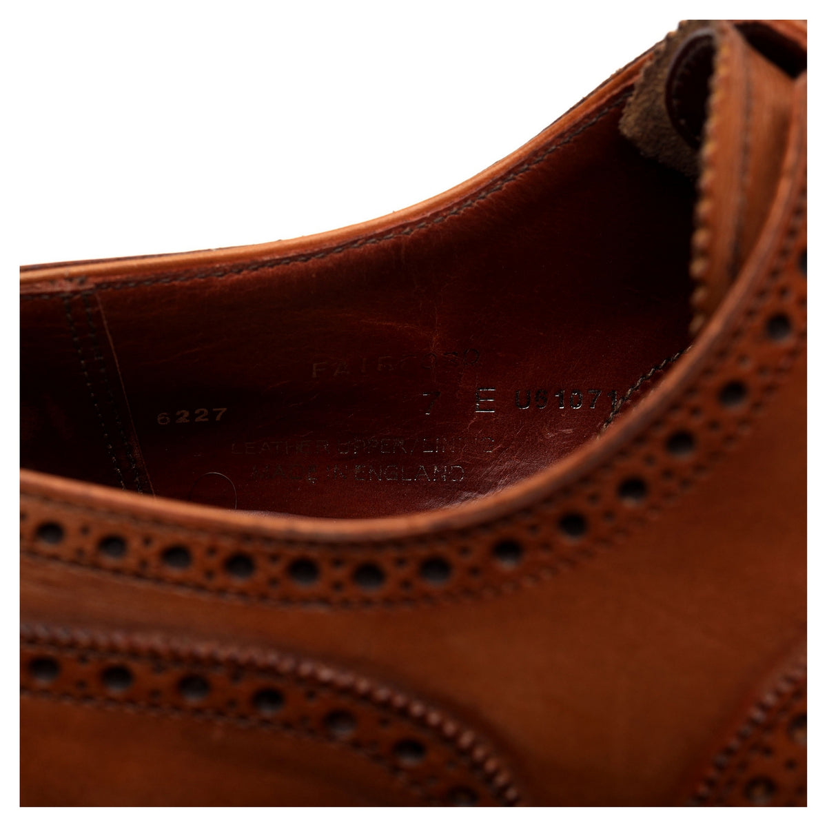 &#39;Fairford&#39; Tan Brown Leather Oxford Brogues UK 7 E