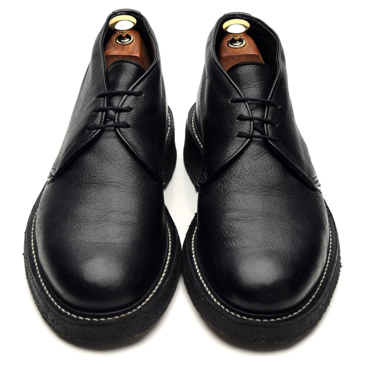 &#39;Winston&#39; Black Leather Chukka Boots UK 10