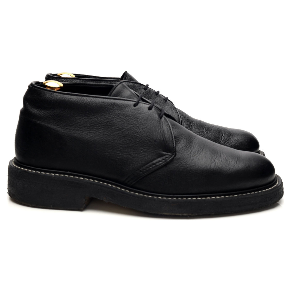 &#39;Winston&#39; Black Leather Chukka Boots UK 10