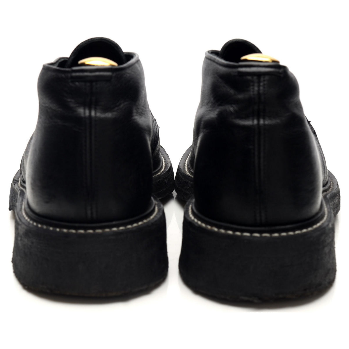 &#39;Winston&#39; Black Leather Chukka Boots UK 10