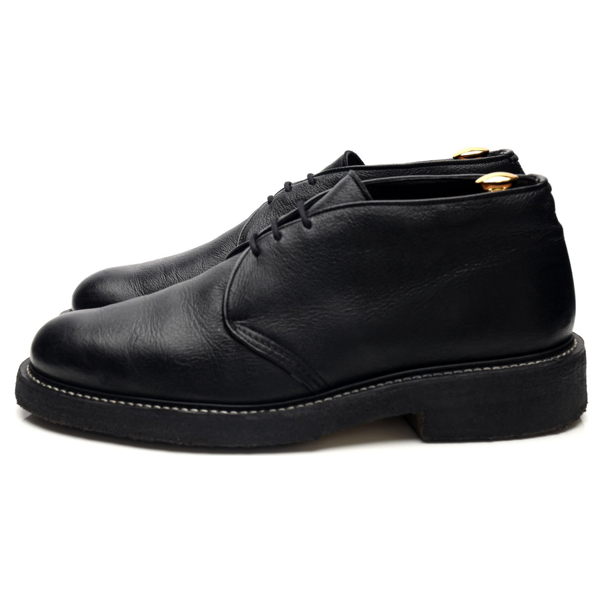 &#39;Winston&#39; Black Leather Chukka Boots UK 10