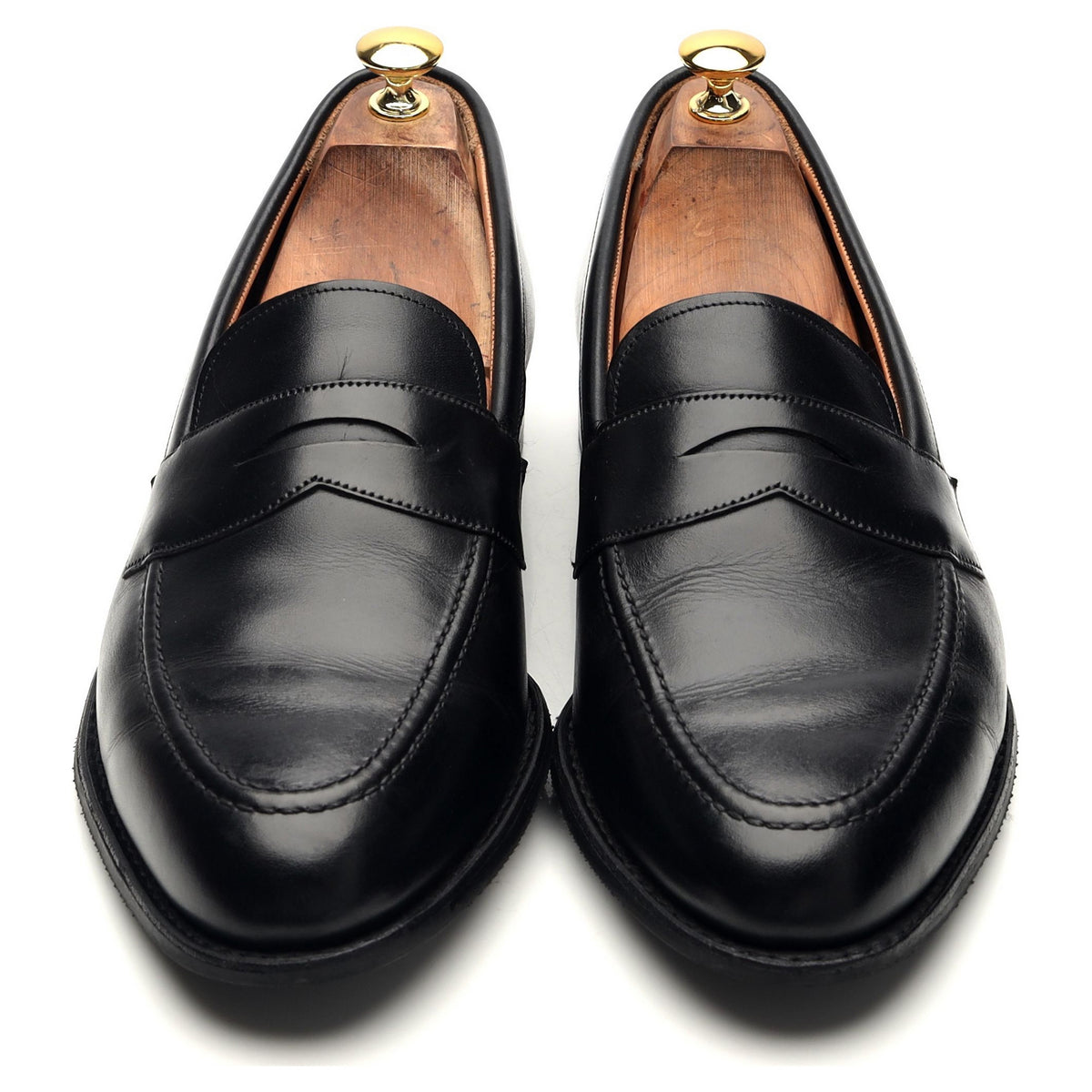 &#39;Cannon&#39; Black Leather Penny Loafers UK 10.5 G