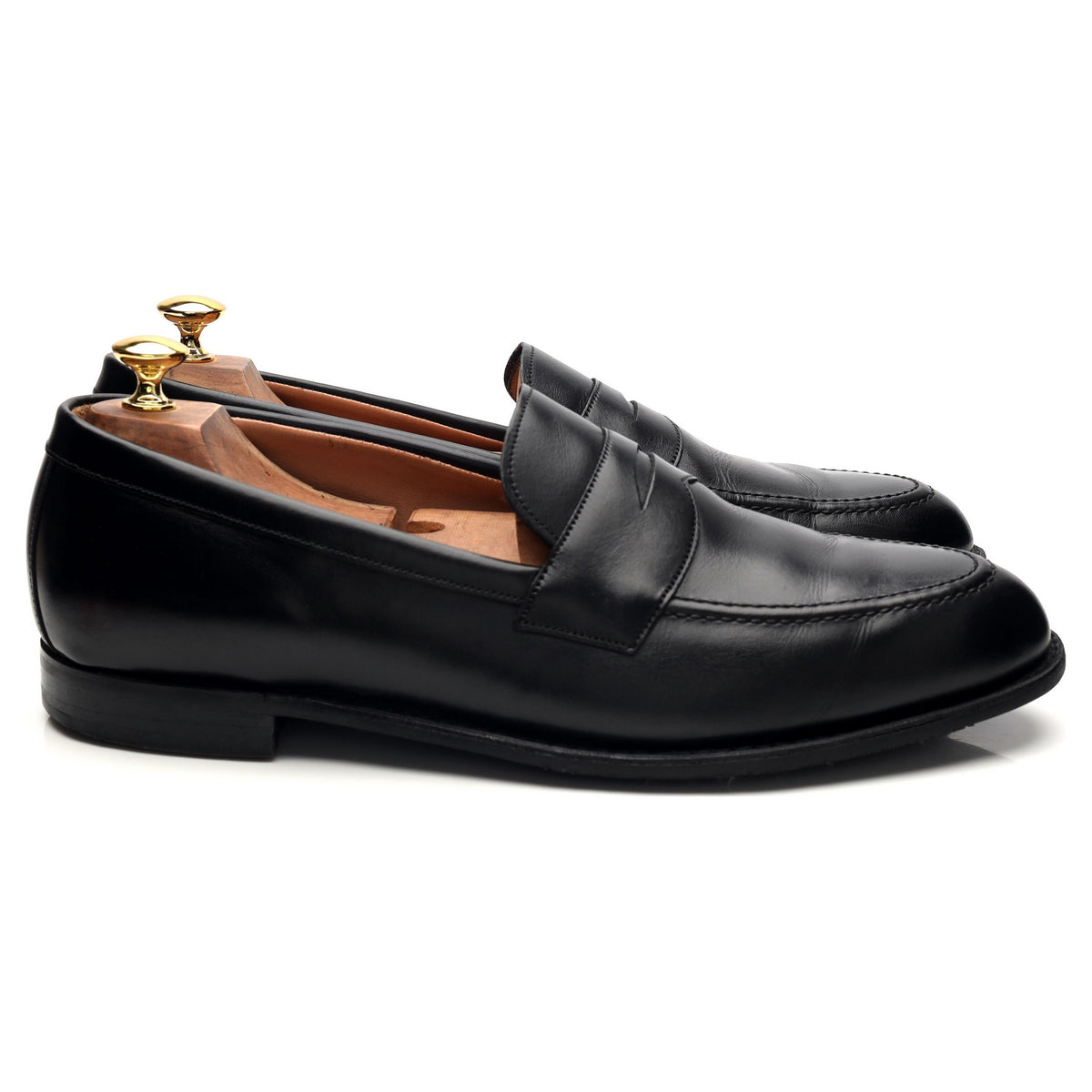&#39;Cannon&#39; Black Leather Penny Loafers UK 10.5 G