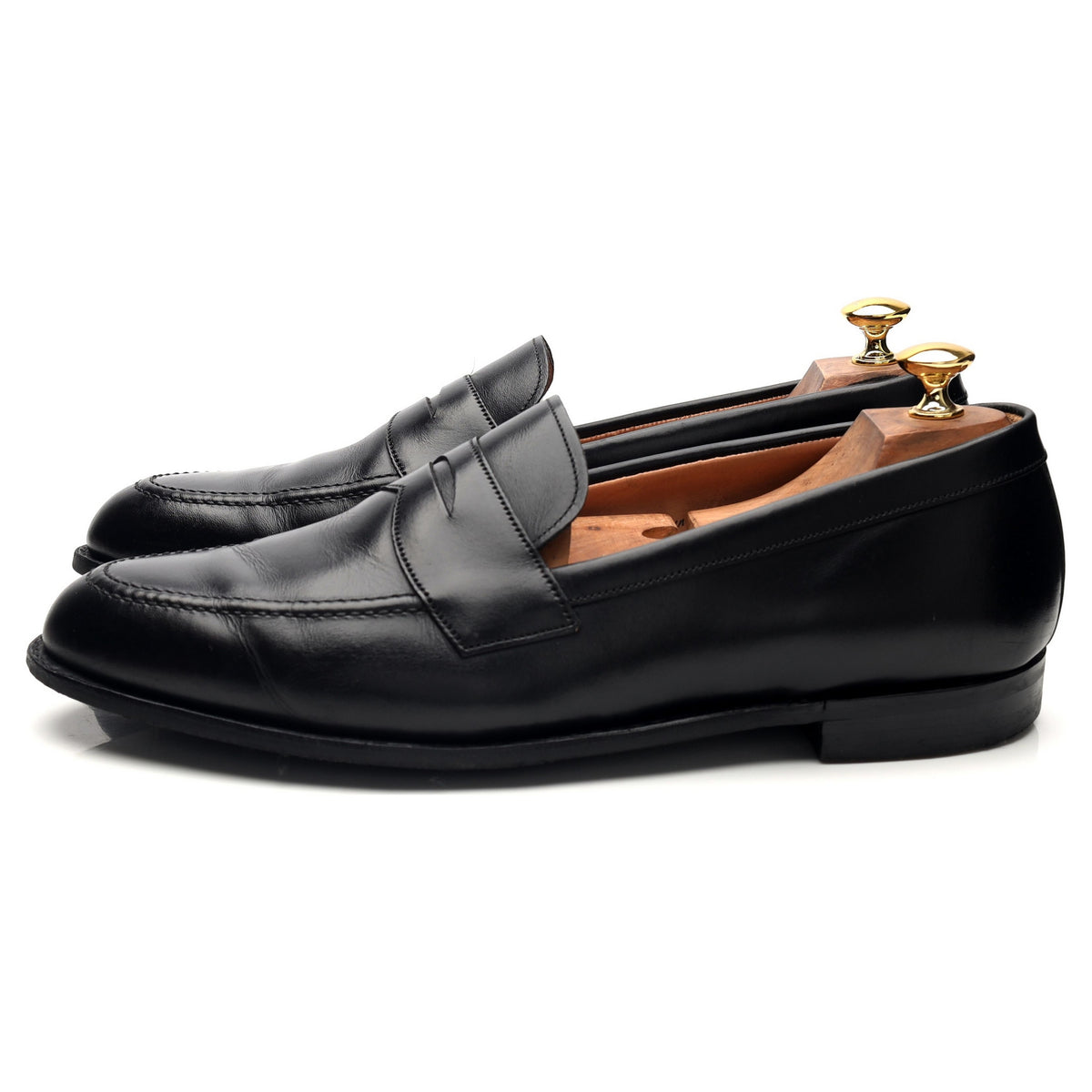 &#39;Cannon&#39; Black Leather Penny Loafers UK 10.5 G