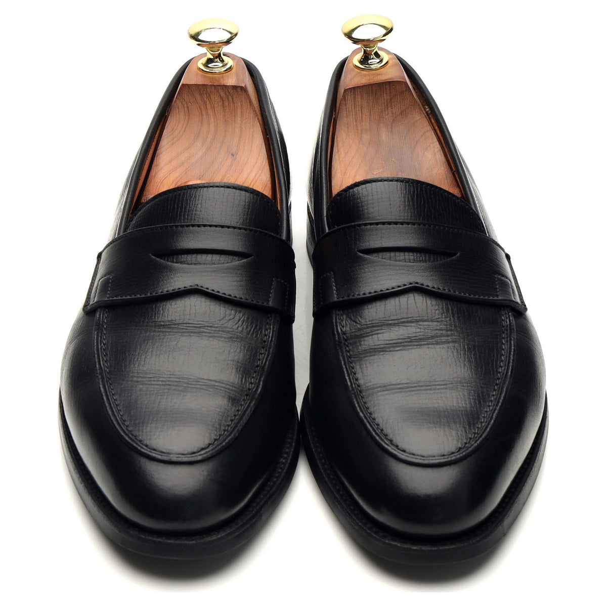 &#39;Rosemount&#39; Black Grain Leather Loafers UK 6.5 E