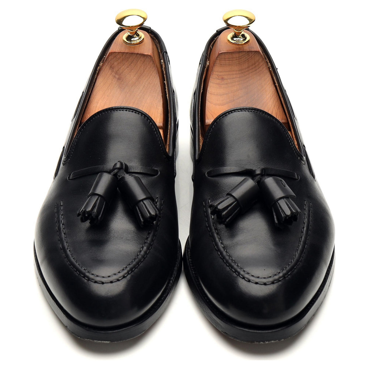 &#39;Cavendish 3&#39; Black Leather Tassel Loafers UK 6.5 E