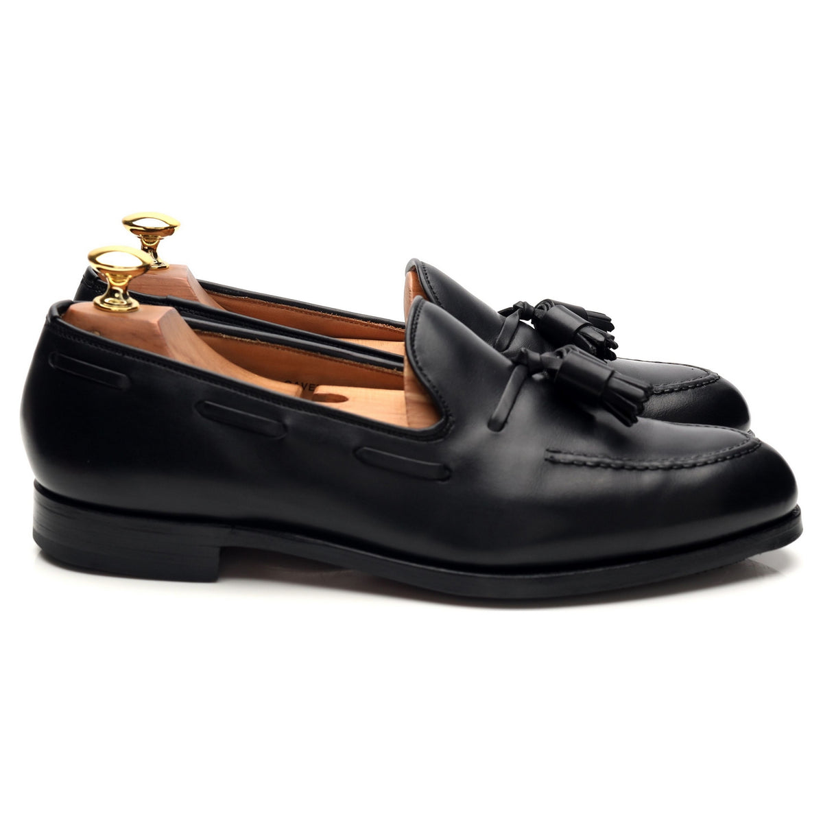 &#39;Cavendish 3&#39; Black Leather Tassel Loafers UK 6.5 E