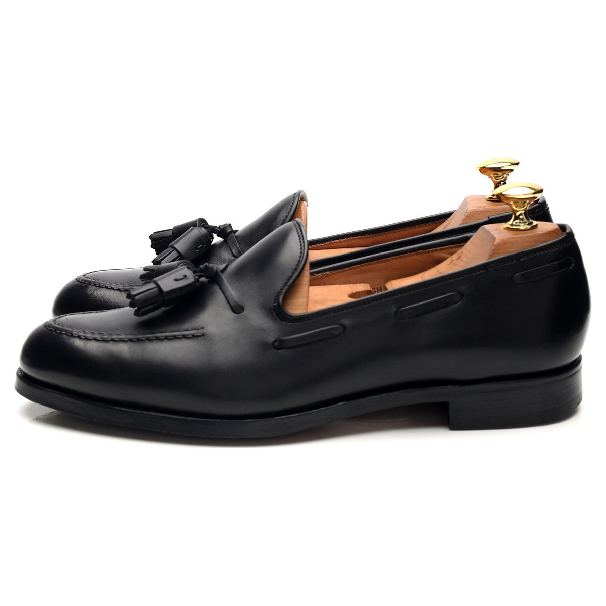 &#39;Cavendish 3&#39; Black Leather Tassel Loafers UK 6.5 E