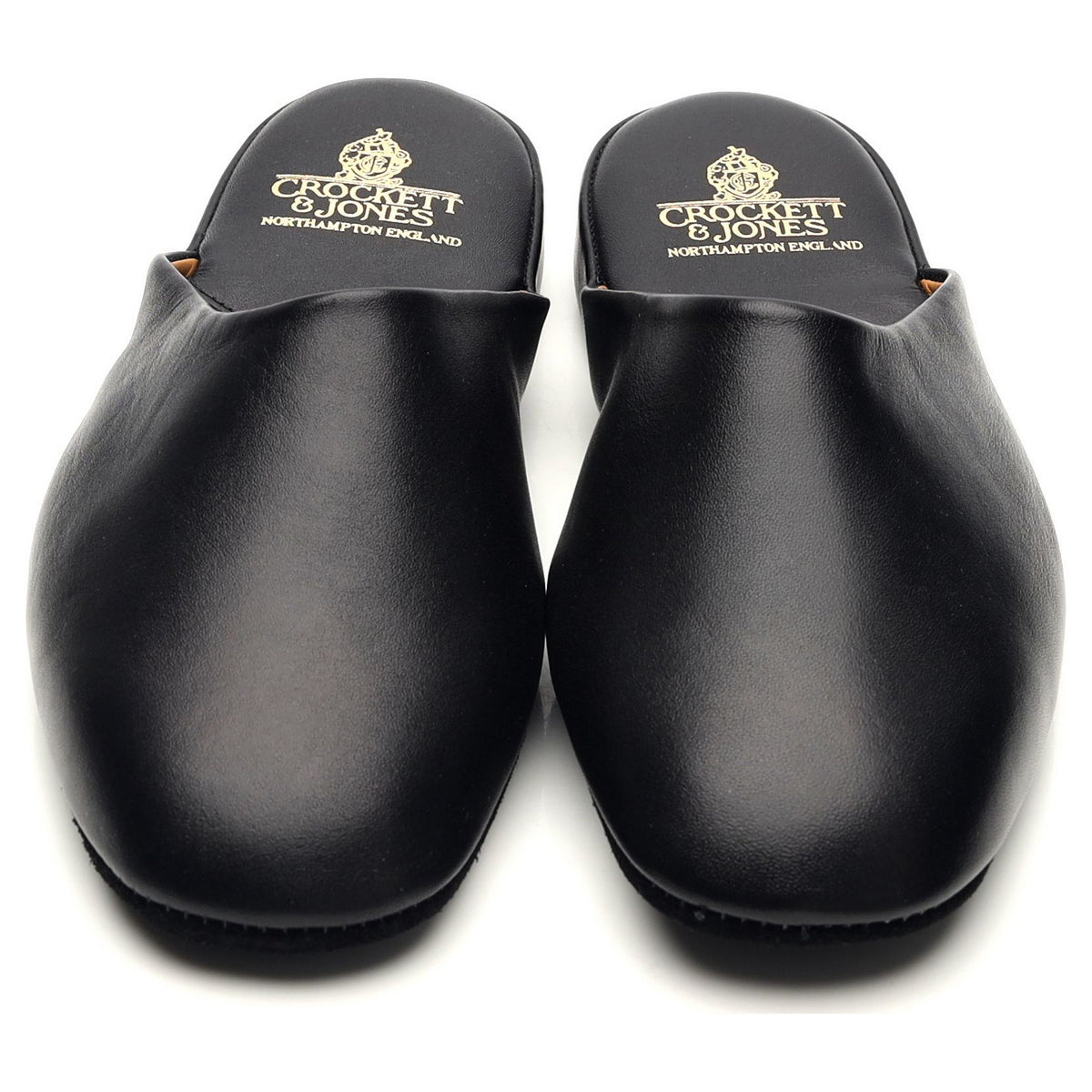 &#39;Ritz&#39; Black Leather House Slippers UK 6 E