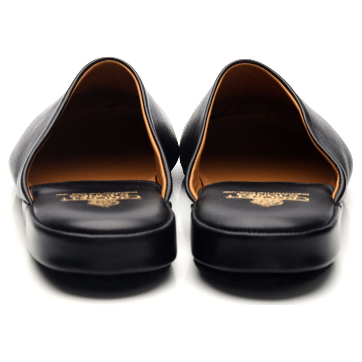 &#39;Ritz&#39; Black Leather House Slippers UK 6 E