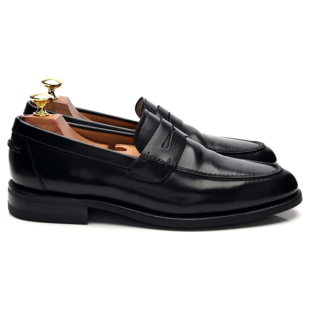 &#39;356&#39; Black Leather Loafers UK 7.5 F