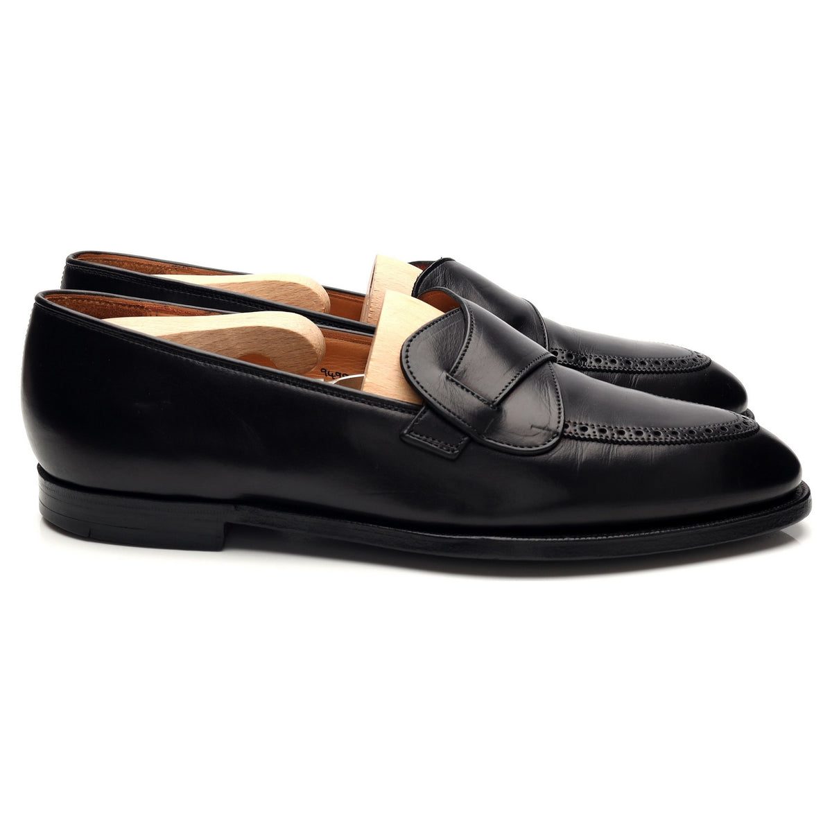 &#39;Matthew&#39; Black Leather Butterfly Loafers UK 8 E