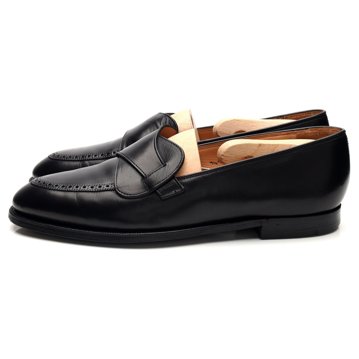 &#39;Matthew&#39; Black Leather Butterfly Loafers UK 8 E