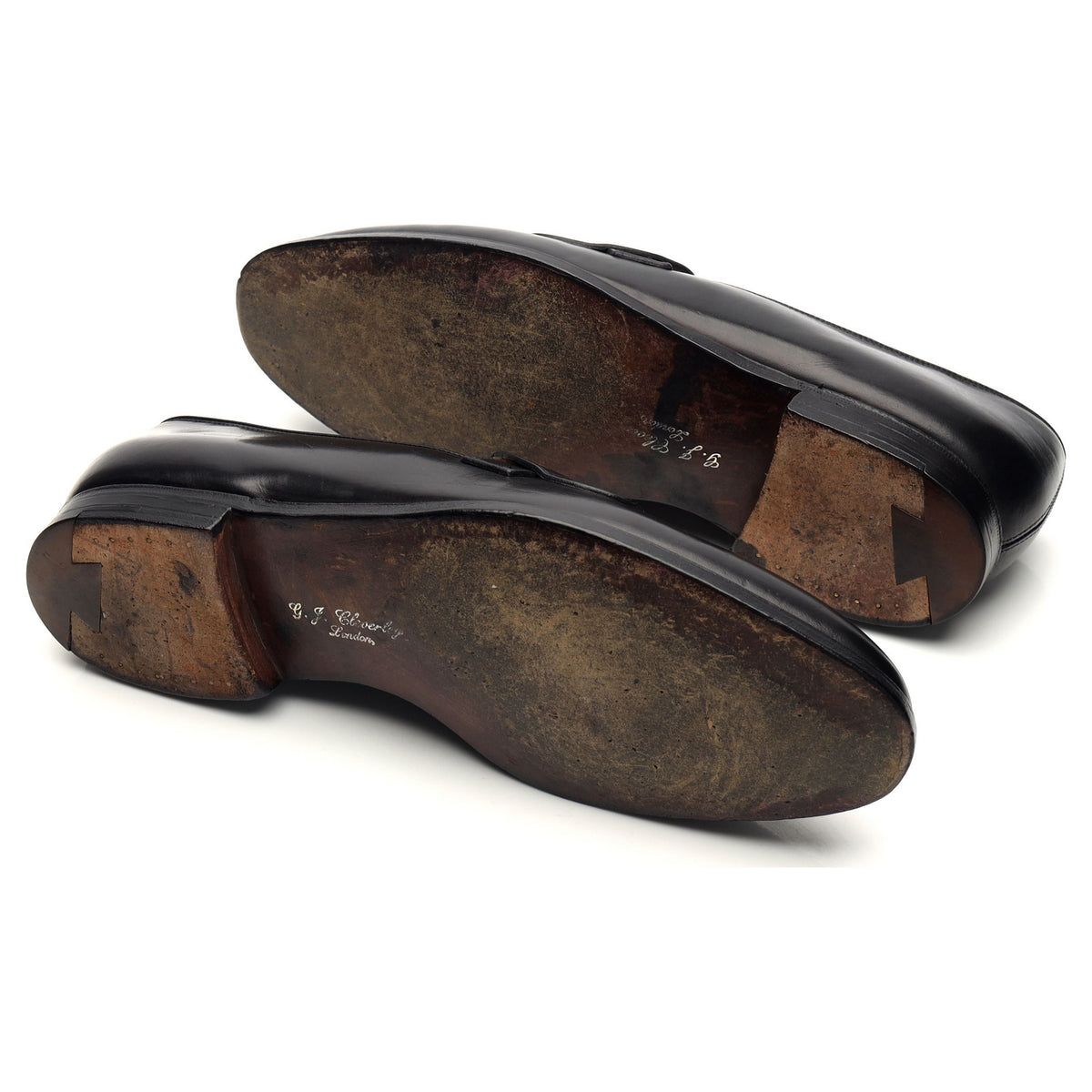 &#39;Matthew&#39; Black Leather Butterfly Loafers UK 8 E