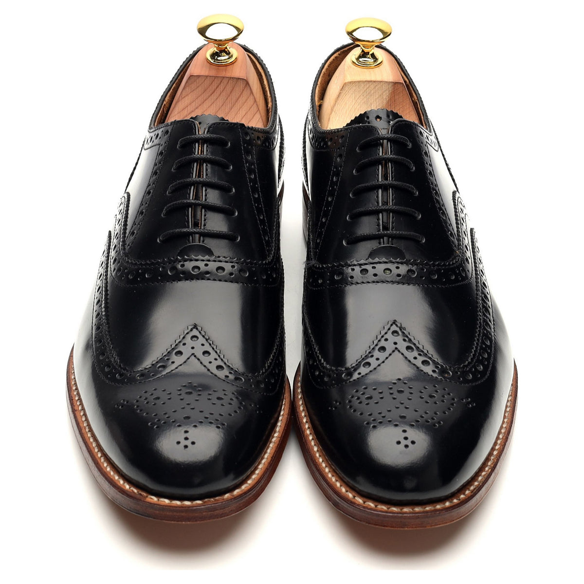 &#39;Dylan&#39; Black Leather Oxford Brogues UK 7 F