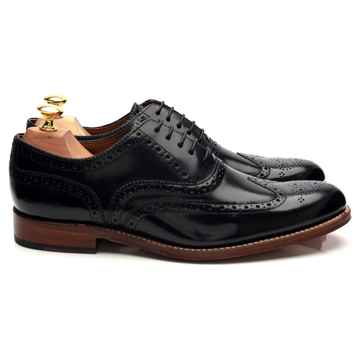 &#39;Dylan&#39; Black Leather Oxford Brogues UK 7 F