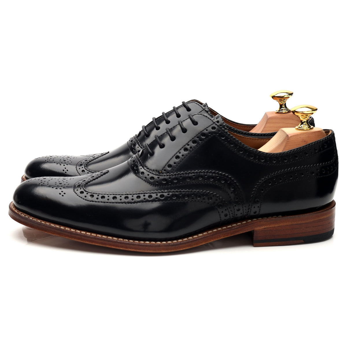 &#39;Dylan&#39; Black Leather Oxford Brogues UK 7 F