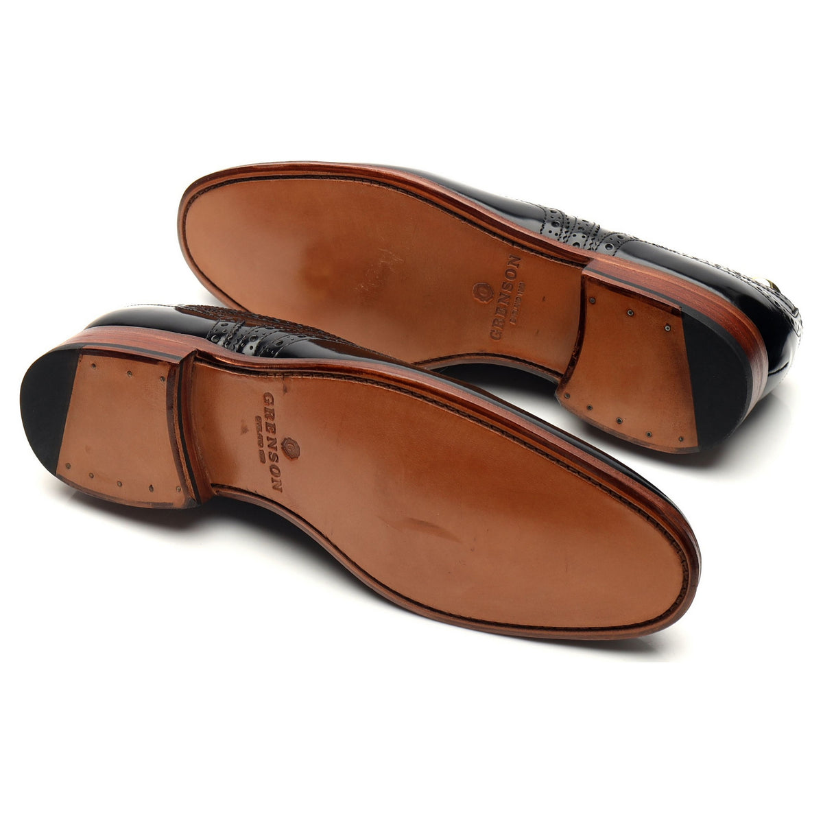 &#39;Dylan&#39; Black Leather Oxford Brogues UK 7 F