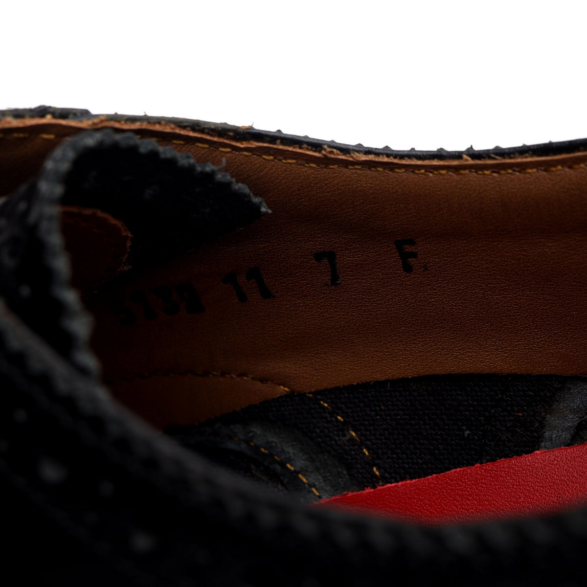 &#39;Dylan&#39; Black Leather Oxford Brogues UK 7 F