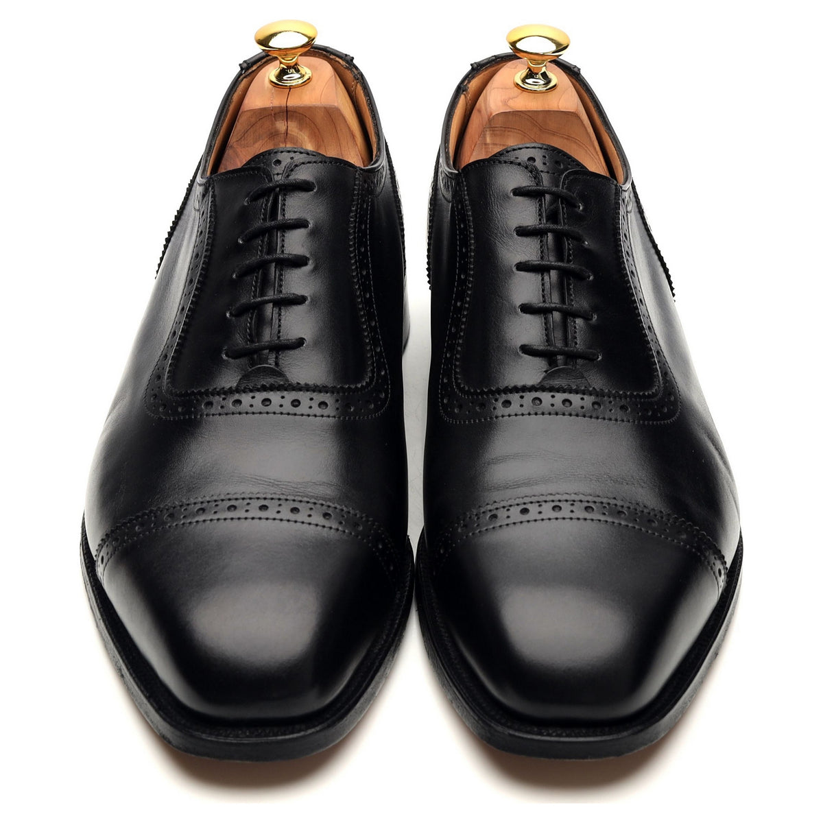 &#39;Belgrave&#39; Black Leather Oxford Brogues UK 11