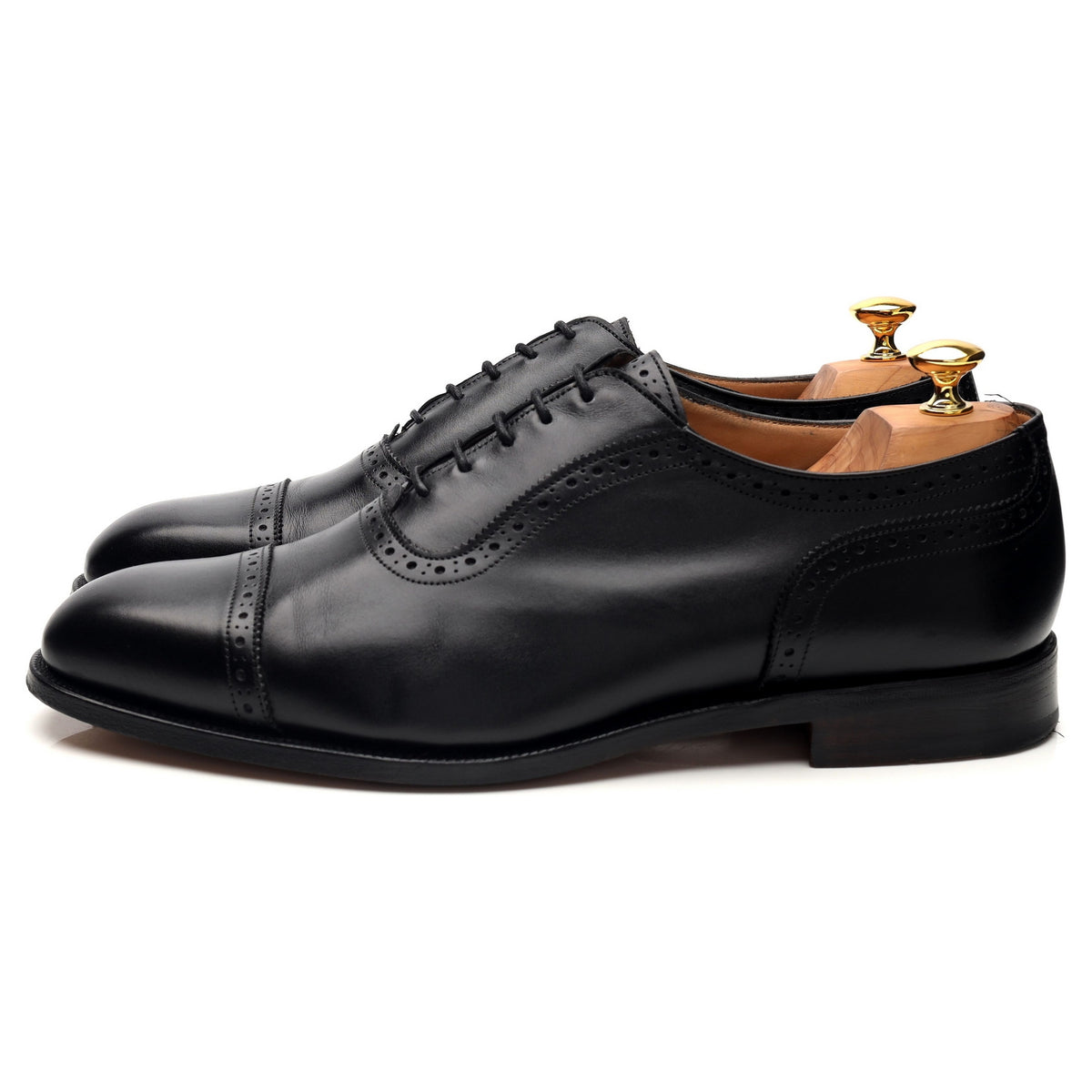 &#39;Belgrave&#39; Black Leather Oxford Brogues UK 11