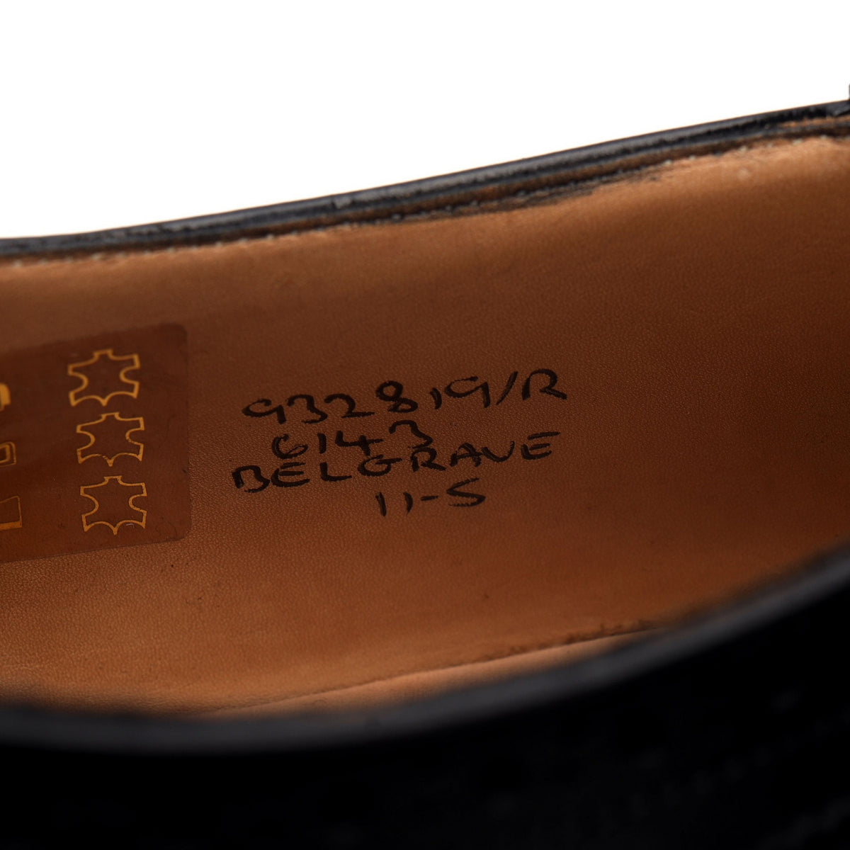 &#39;Belgrave&#39; Black Leather Oxford Brogues UK 11